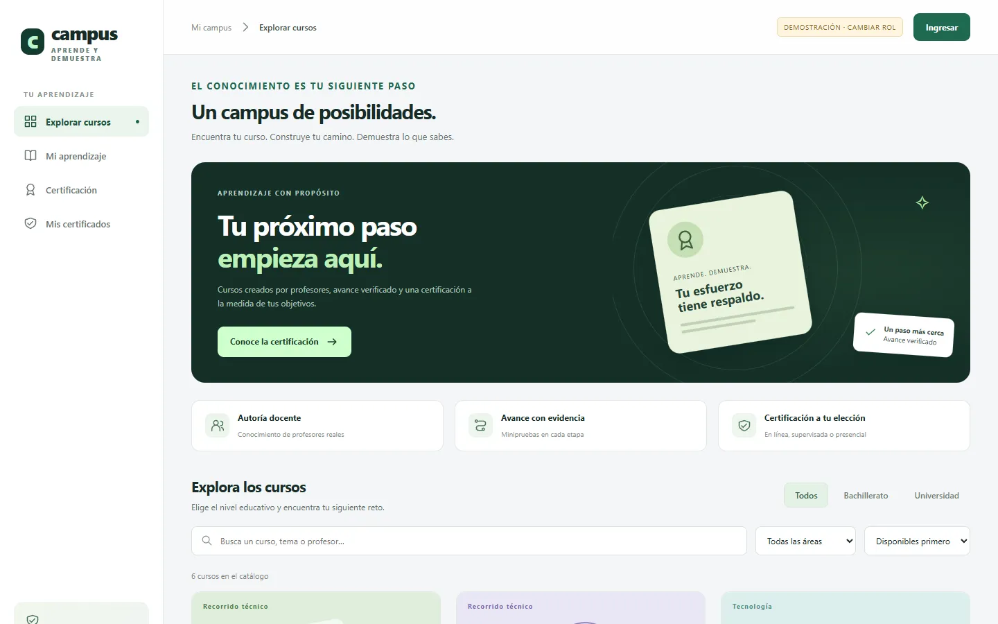 Plataforma de cursos Campus